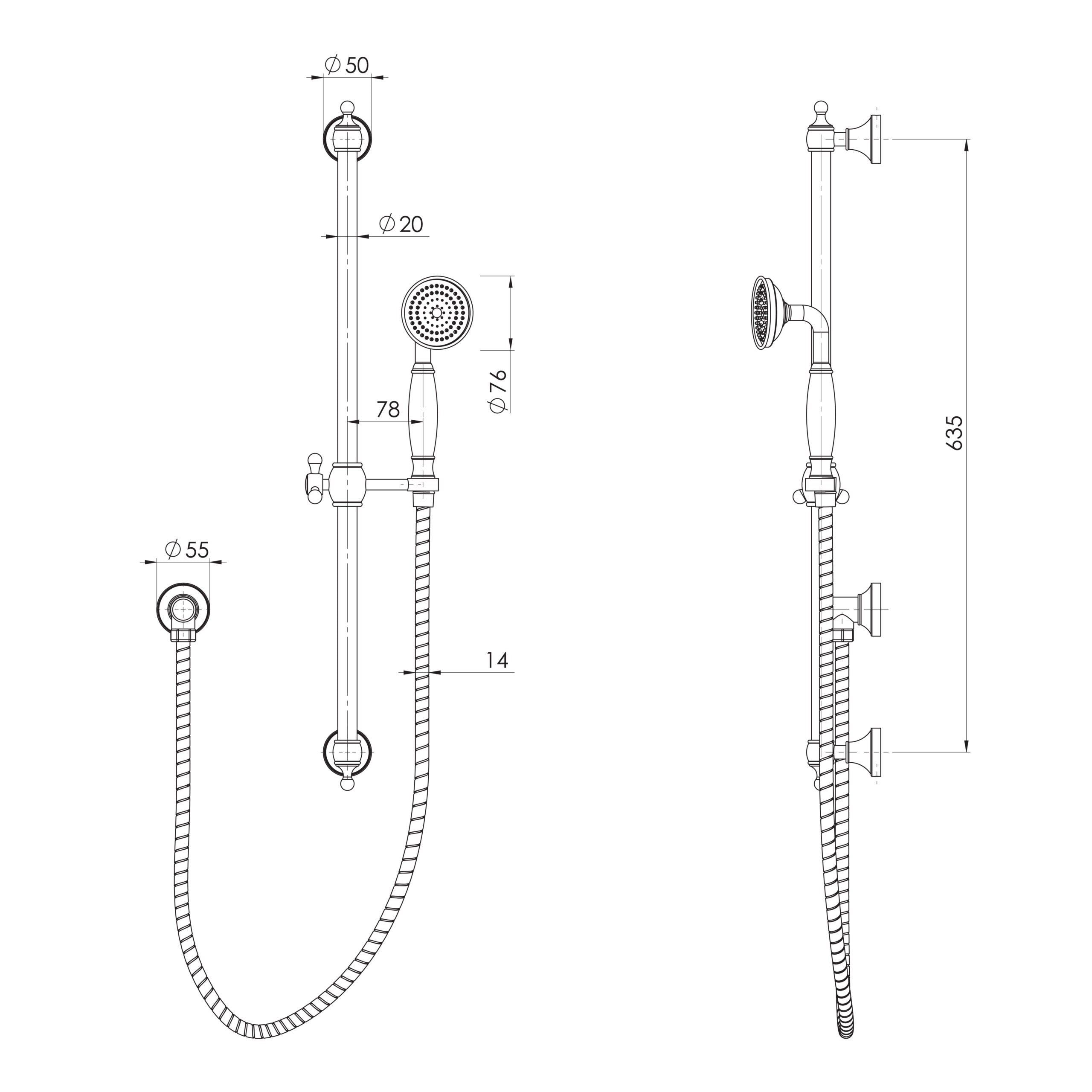 Phoenix Cromford Rail Shower Brushed Bronze