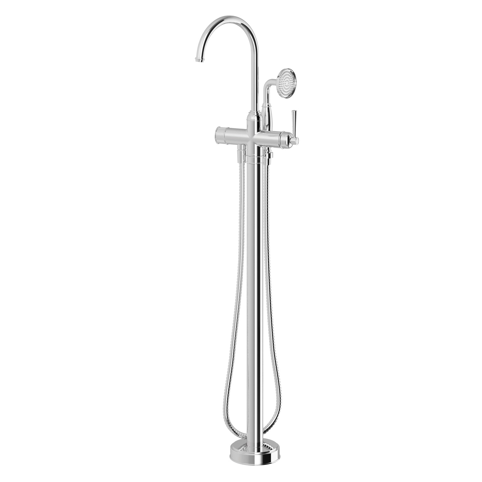 Phoenix Cromford Floor Mounted Bath Mixer With Handshower Chrome