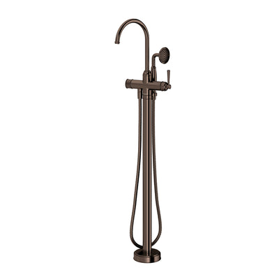 Phoenix Cromford Floor Mounted Bath Mixer with Hand Shower Brushed Bronze