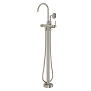 Phoenix Cromford Floor Mounted Bath Mixer With Handshower Brushed Nickel