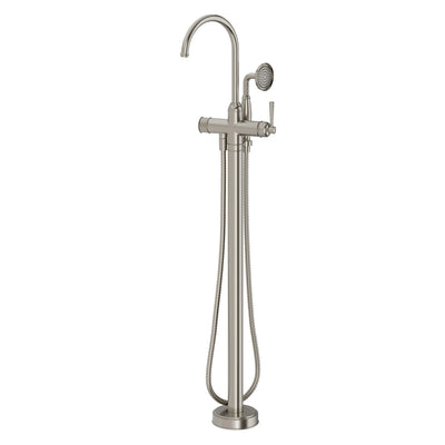 Phoenix Cromford Floor Mounted Bath Mixer With Handshower Brushed Nickel