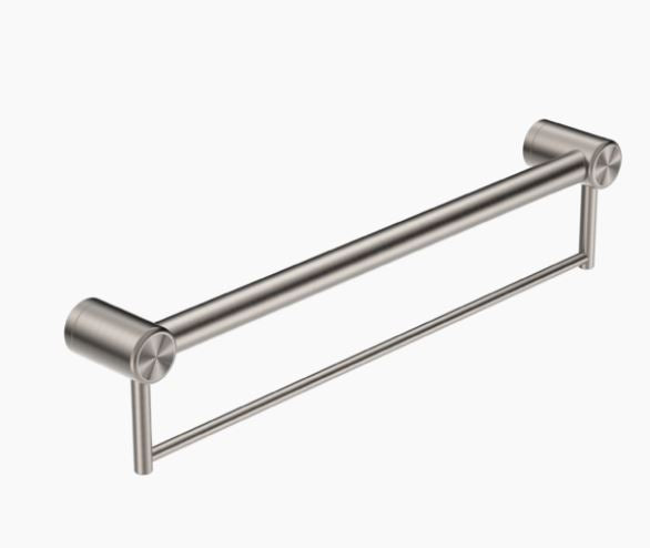 Nero Mecca Care 32mm Grab Rail With Towel Holder Brushed Nickel