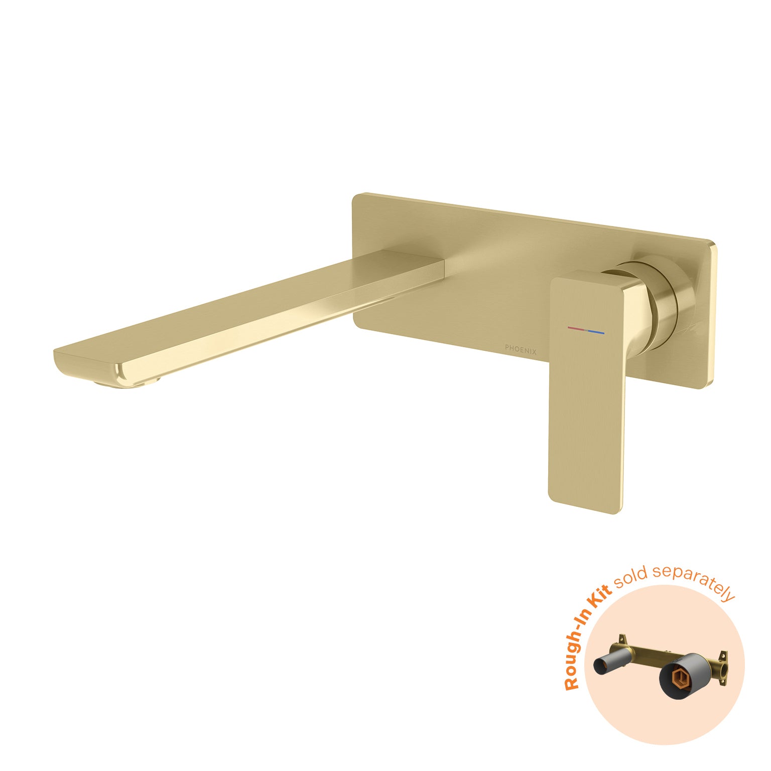 Phoenix Gloss MKII SwitchMix Wall Basin / Bath Mixer Set (Fit-Off Kit Only) Brushed Gold