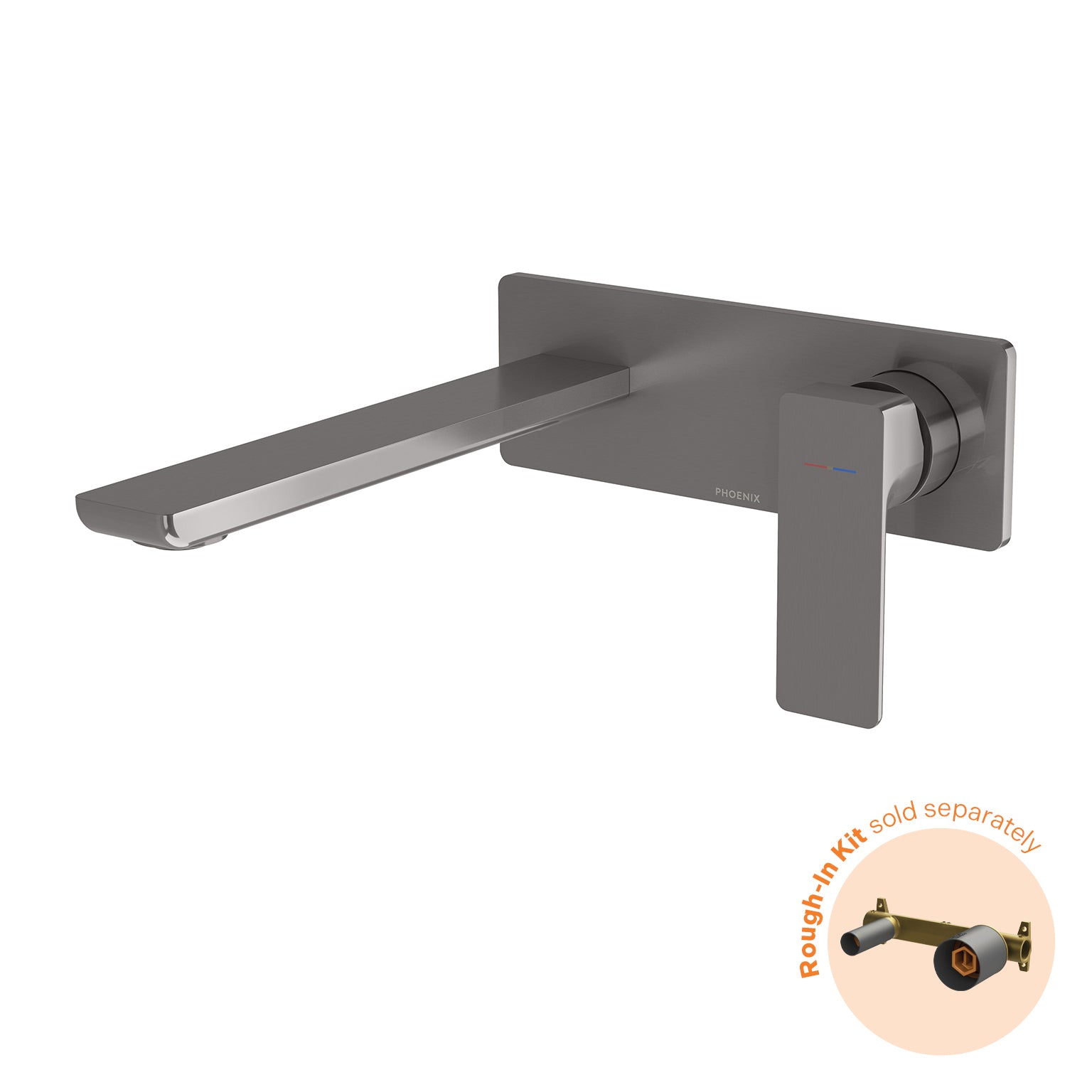 Phoenix Gloss MKII SwitchMix Wall Basin / Bath Mixer Set (Fit-Off Kit Only) - Lead Free Brushed Carbon