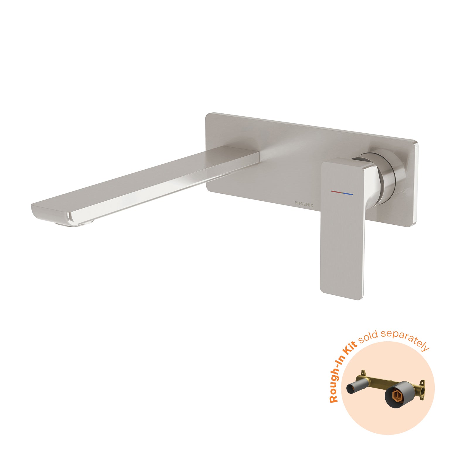 Phoenix Gloss MKII SwitchMix Wall Basin / Bath Mixer Set (Fit-Off Kit Only) - Lead Free Brushed Nickel