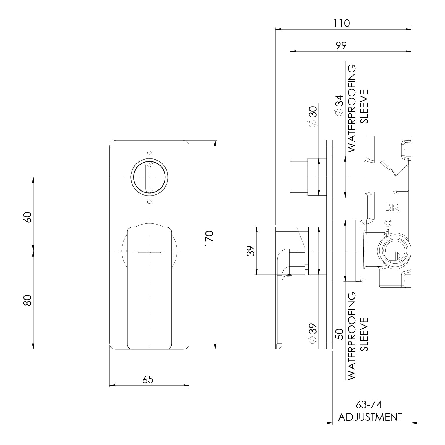 Phoenix Gloss MKII SwitchMix Shower / Bath Diverter Mixer (Complete Kit) Matte Black