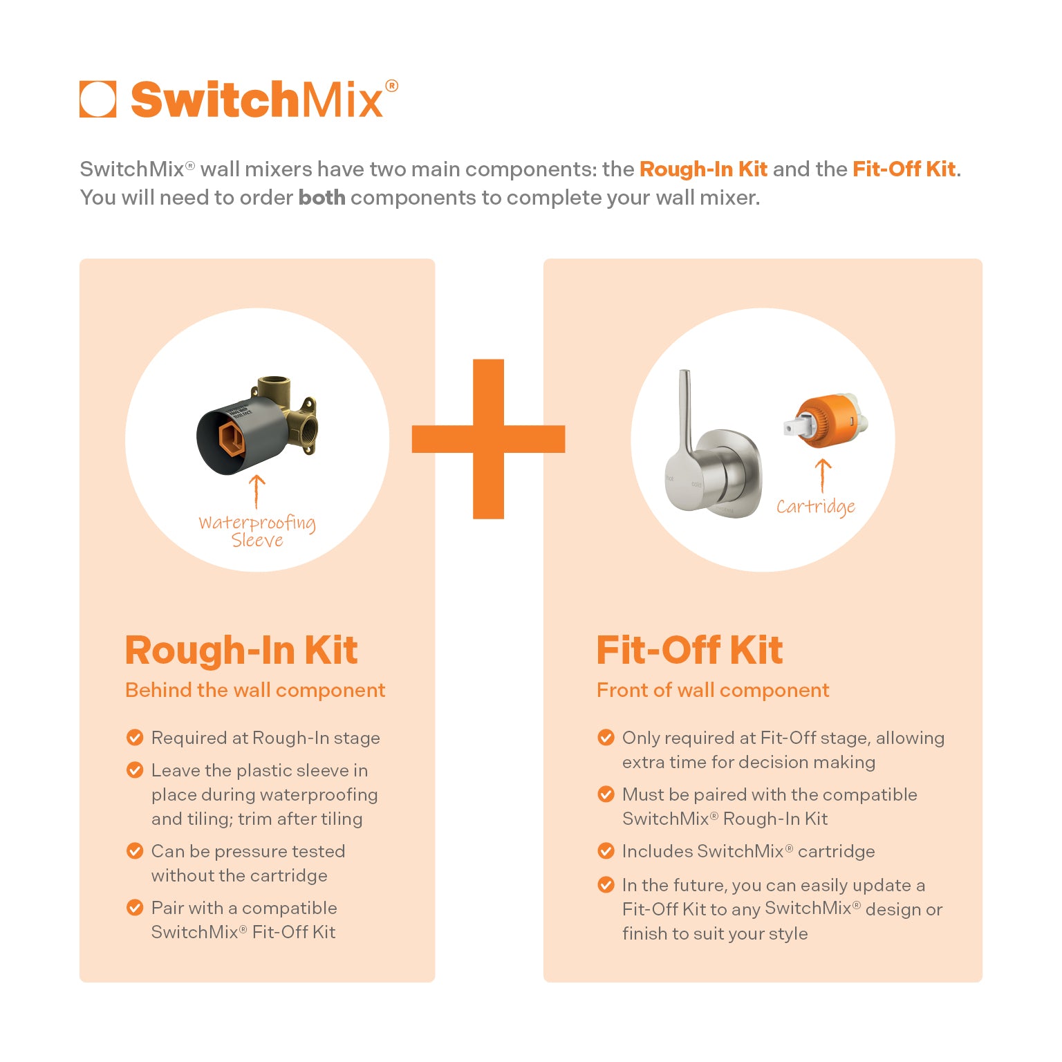 Phoenix Vask SwitchMix Shower / Wall Mixer Pin Up Brushed Nickel (Fit-Off Kit Only) – Lead Free