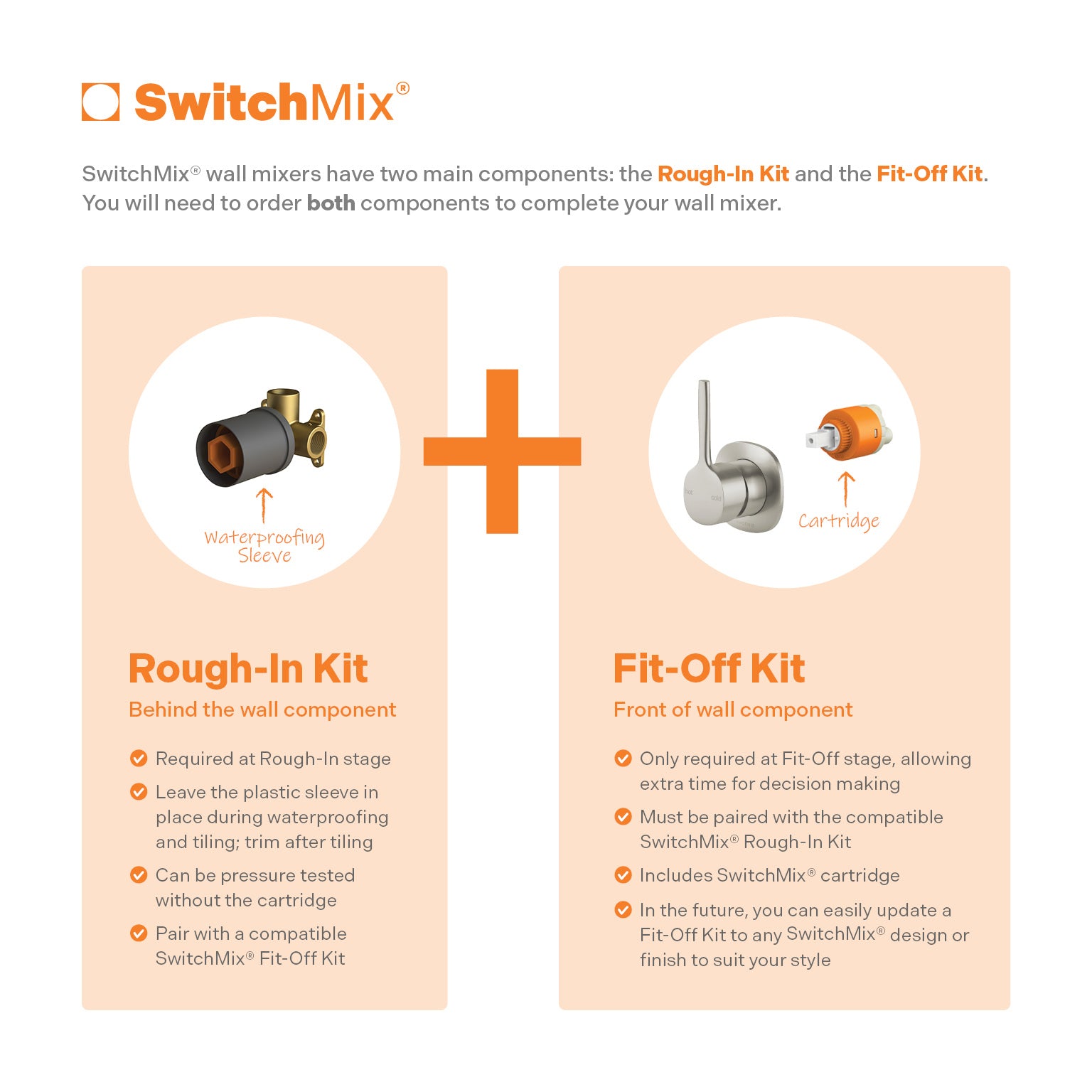 Phoenix Vask SwitchMix Shower / Wall Mixer Pin Up (Fit-Off Kit Only) Brushed Bronze – Lead Free