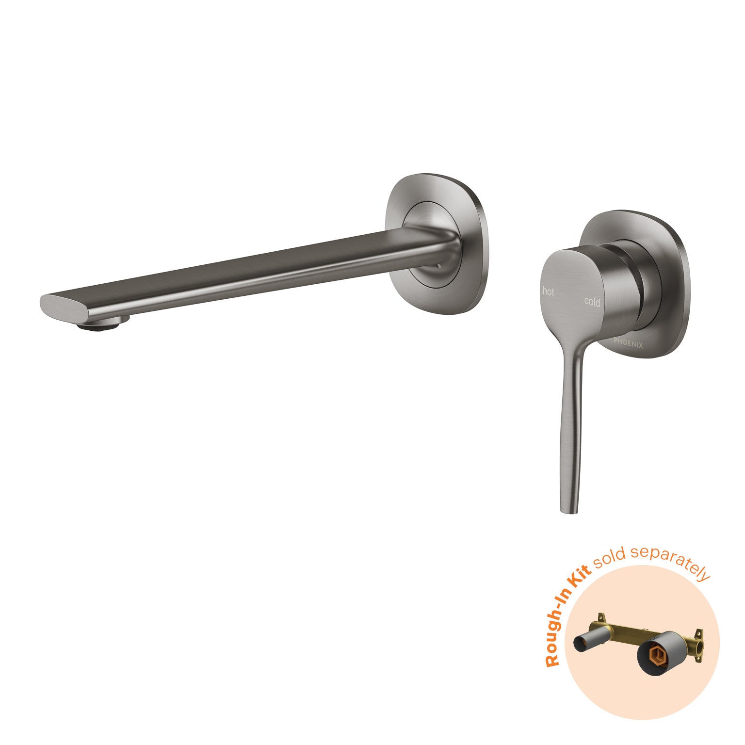 Phoenix Vask SwitchMix Wall Basin / Bath Mixer Set Brushed Carbon (Fit-Off Kit Only) – Lead Free