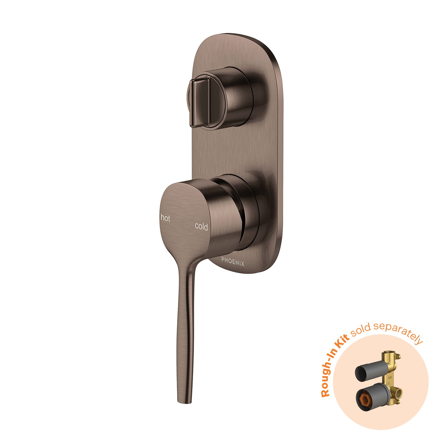 Phoenix Vask SwitchMix Shower / Bath Diverter Mixer (Fit-Off Kit Only) Brushed Bronze – Lead Free