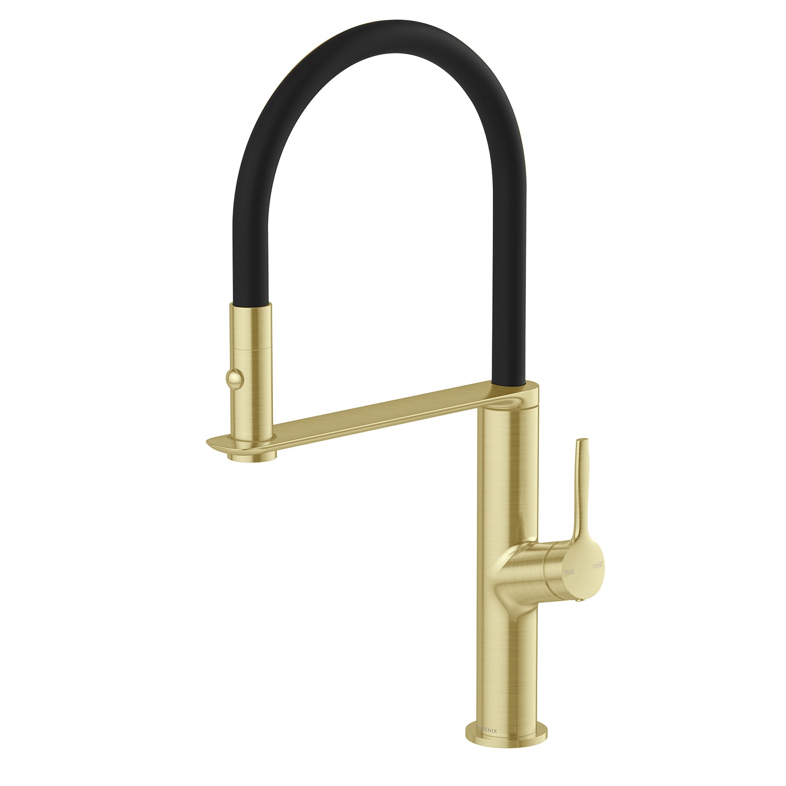 Phoenix Vask Flexible Hose Sink Mixer 200mm Brushed Gold - Lead Free