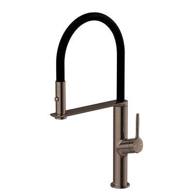Phoenix Vask Flexible Hose Sink Mixer 200mm Brushed Bronze – Lead Free