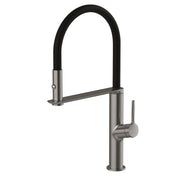 Phoenix Vask Flexible Hose Sink Mixer 200mm Brushed Carbon - Lead Free