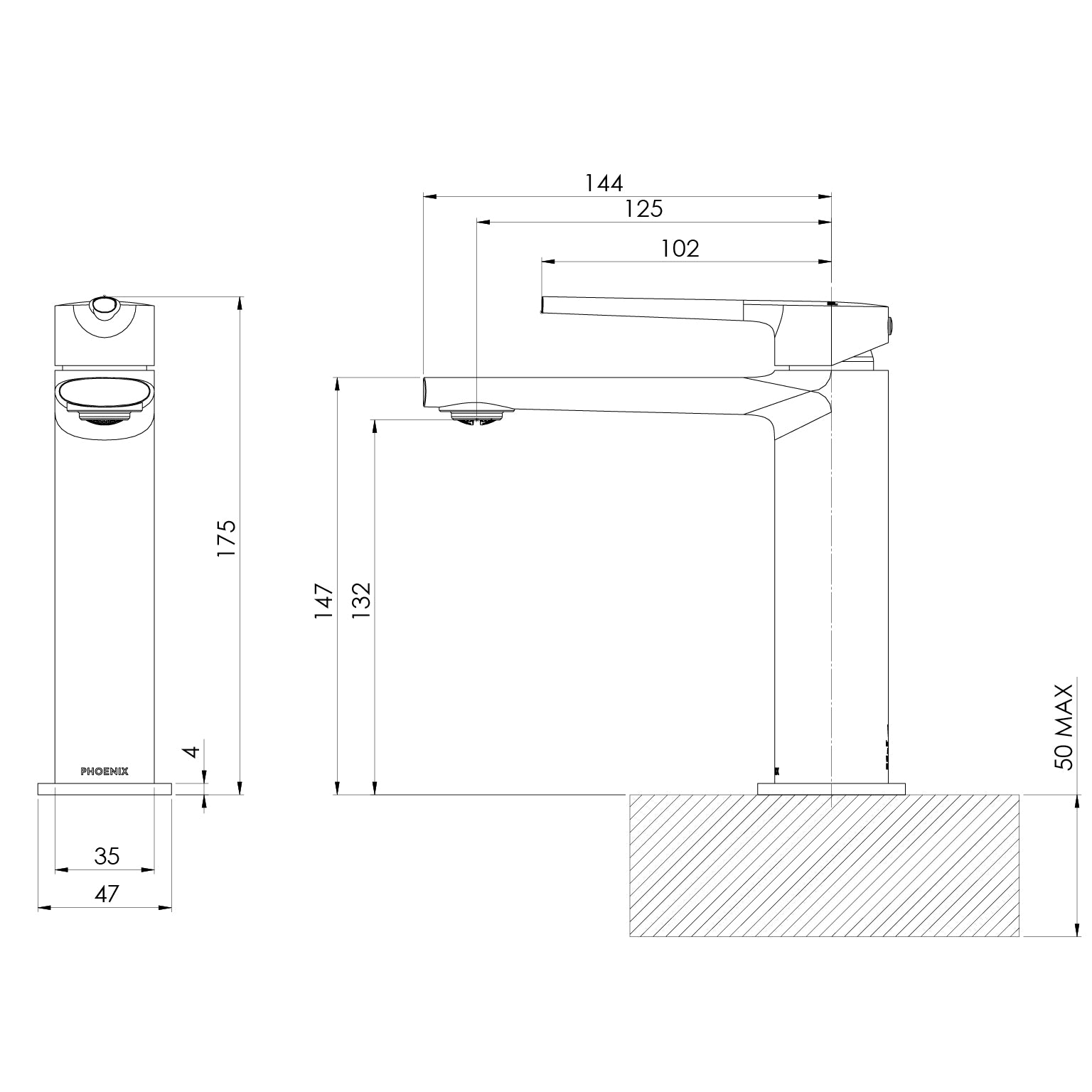 Phoenix Cromford SwitchMix Shower / Wall Mixer (Complete Kit) Brushed Bronze – Lead Free