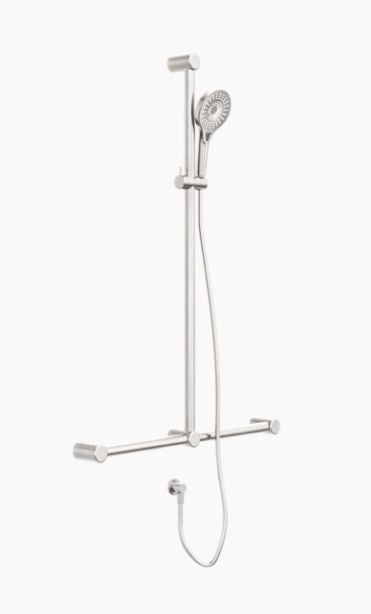 Nero Mecca Care 32mm T Bar Grab Rail And Adjustable Shower Set 110x750mm