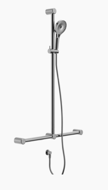 Nero Mecca Care 32mm T Bar Grab Rail And Adjustable Shower Set 110x750mm