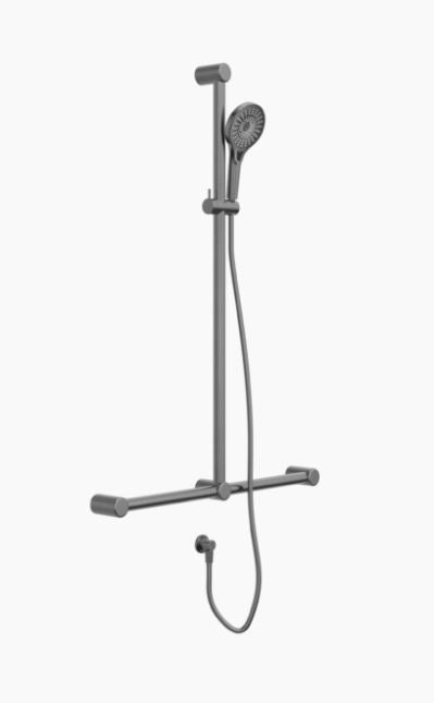 Nero Mecca Care 32mm T Bar Grab Rail And Adjustable Shower Set 110x750mm