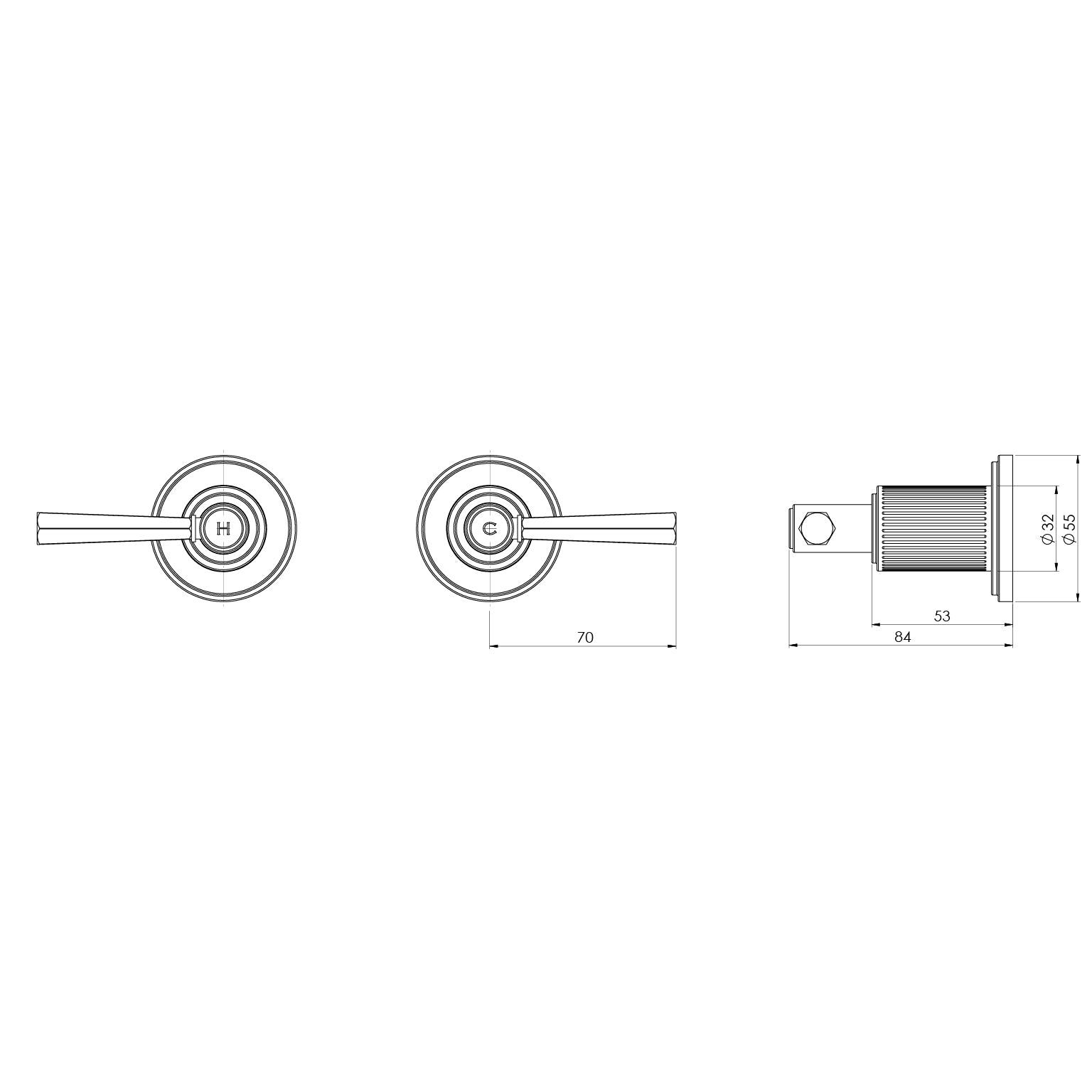 Phoenix Wiltern Wall Top Assemblies 15mm Extended Spindles Chrome - Lead Free