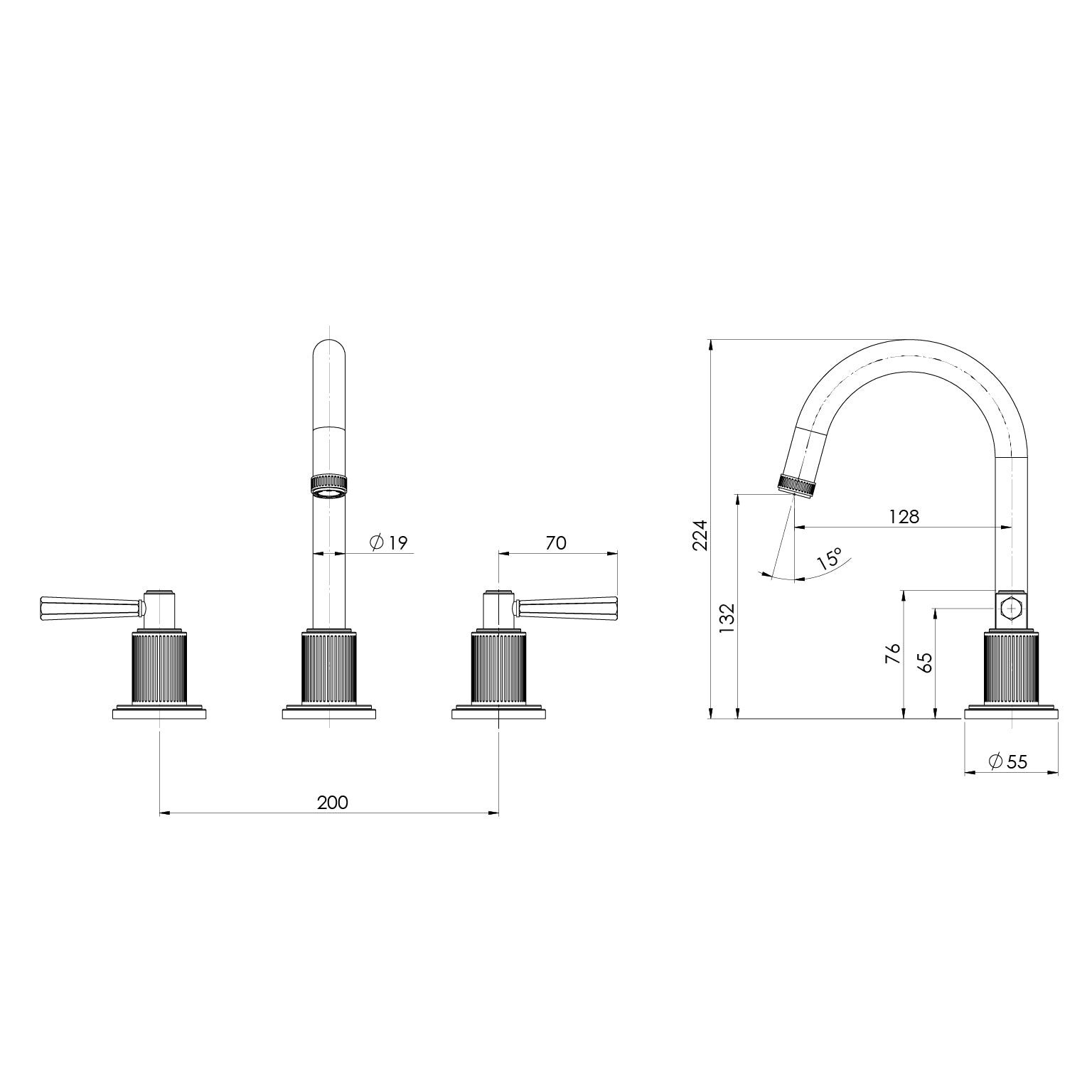 Phoenix Wiltern Basin Set Chrome - Lead Free
