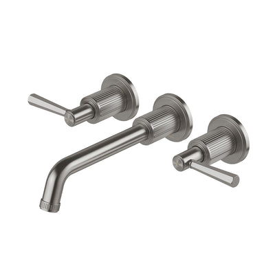 Phoenix Wiltern Wall Basin / Bath Tap Set 190mm Brushed Carbon – Lead Free