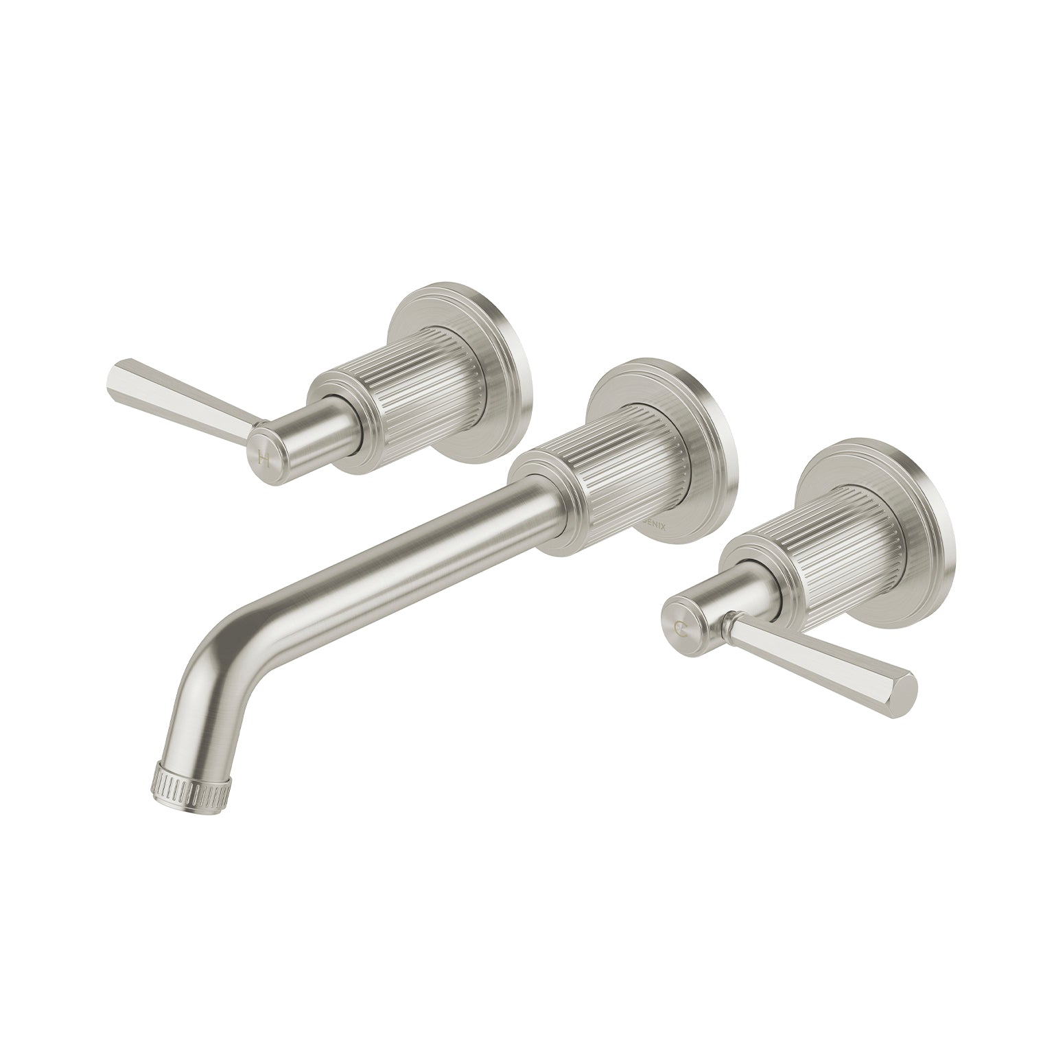 Phoenix Wiltern Wall Basin / Bath Tap Set 190mm Brushed Nickel – Lead Free