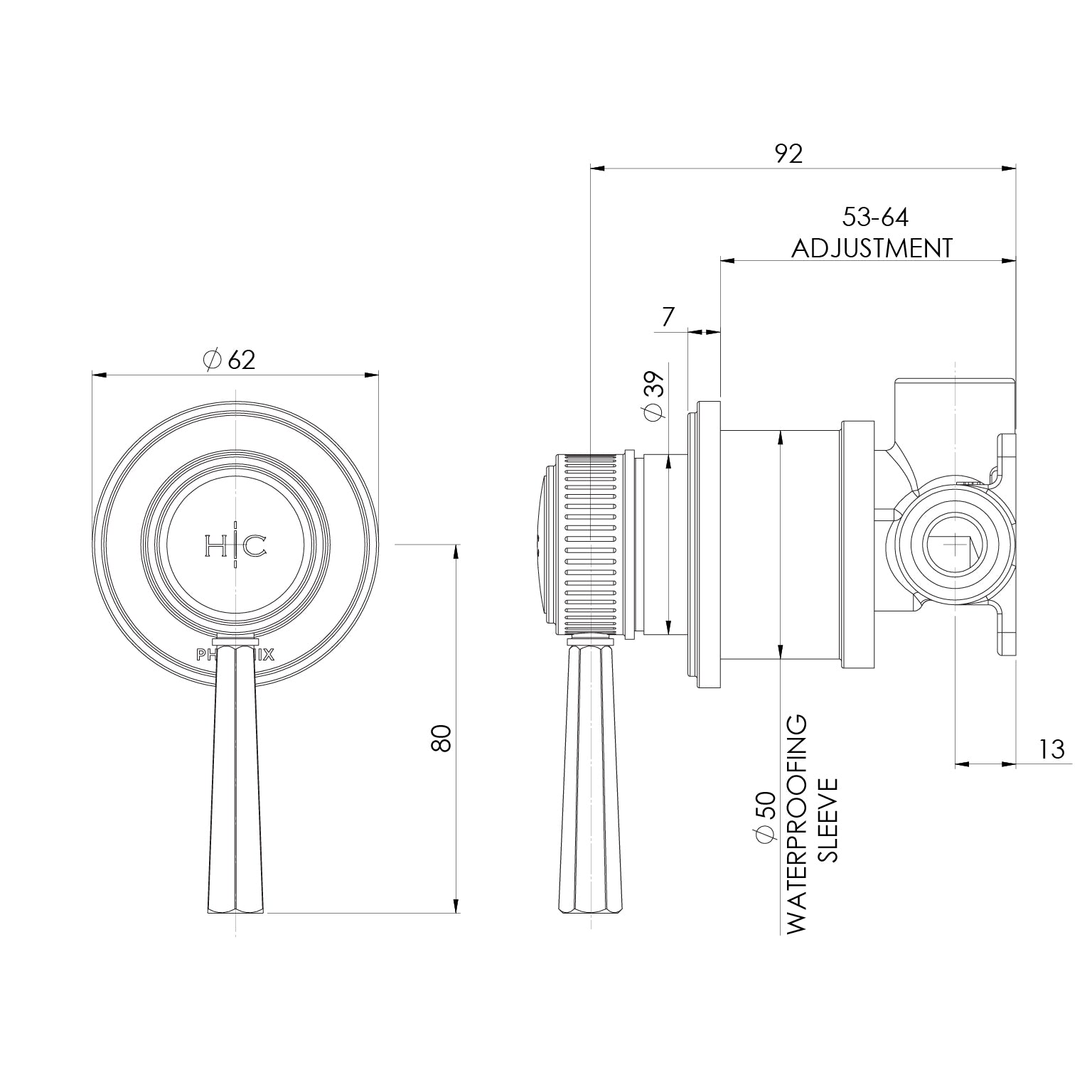 Phoenix Wiltern SwitchMix Shower / Wall Mixer Chrome (Complete Kit) – Lead Free