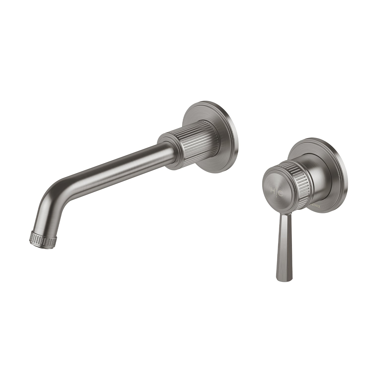 Phoenix  Wiltern SwitchMix Wall Basin / Bath Mixer Set 190mm Brushed Carbon (Complete Kit) – Lead Free