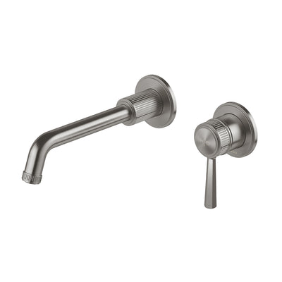 Phoenix  Wiltern SwitchMix Wall Basin / Bath Mixer Set 190mm Brushed Carbon (Complete Kit) – Lead Free