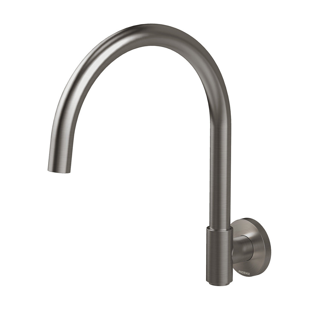 Phoenix Vivid MKII Wall Sink Outlet 200mm Gooseneck Brushed Carbon – Lead Free