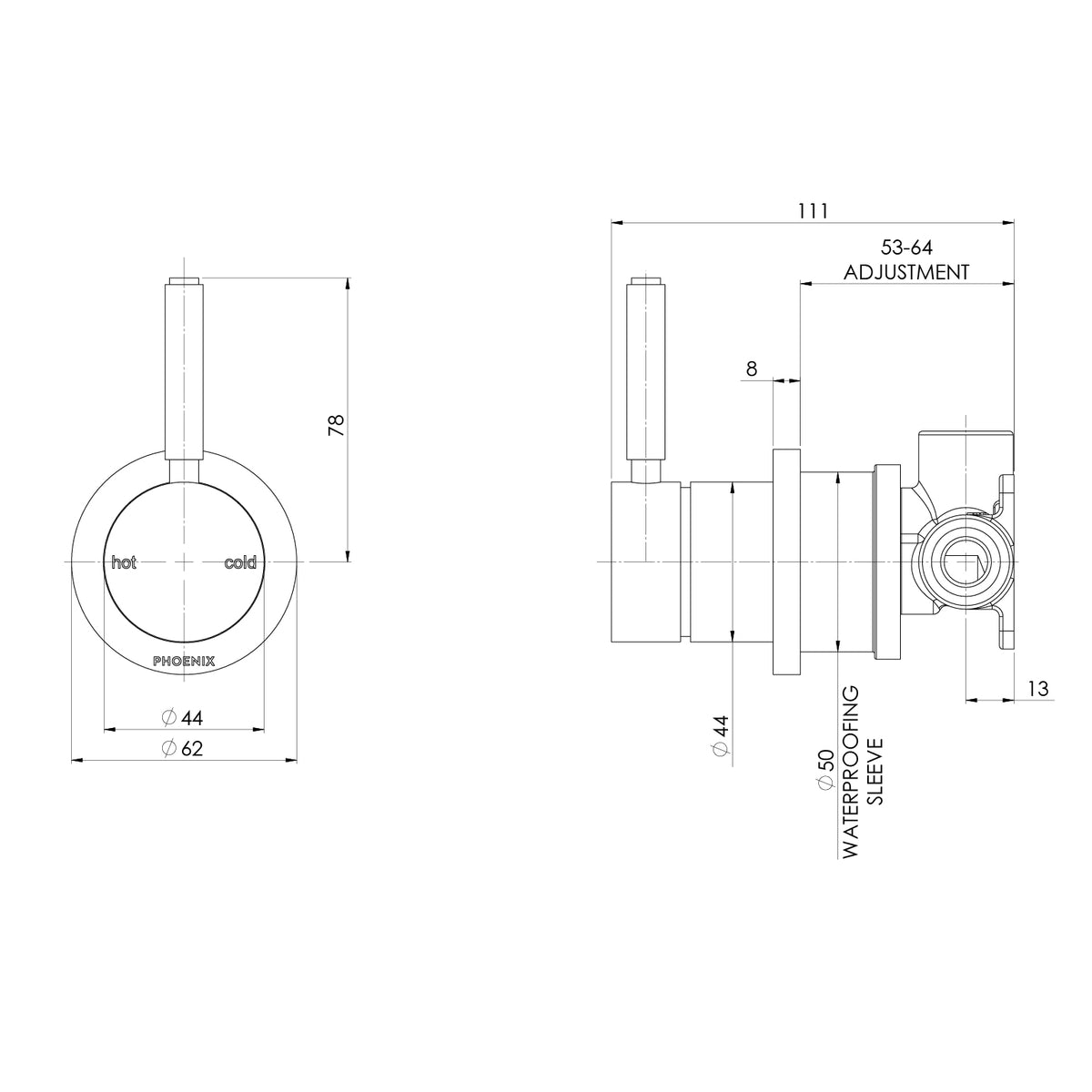 Phoenix Vivid MKII SwitchMix Shower / Wall Mixer Pin Up (Complete Kit) Brushed Bronze – Lead Free