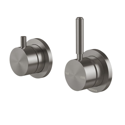 Phoenix Vivid MKII SwitchMix Shower / Bath Diverter Mixer Pin Up (Complete Kit) Brushed Carbon – Lead Free