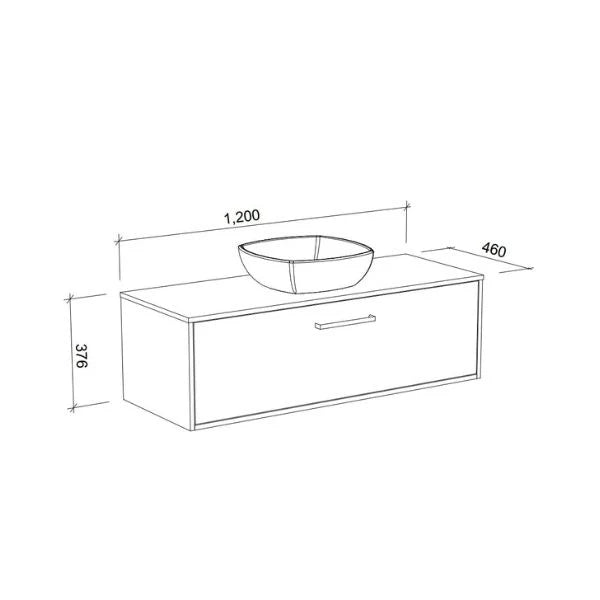 Timberline Delaware Wall Hung Vanity Unit Above Counter Basin