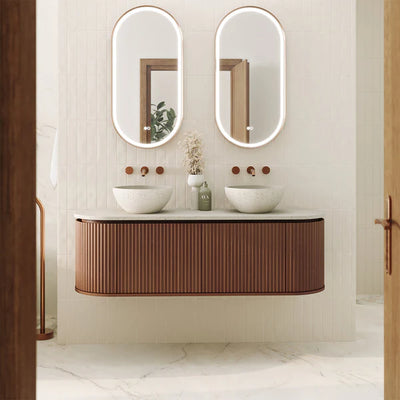 Fienza Empire Pill Walnut Wall Hung Vanity