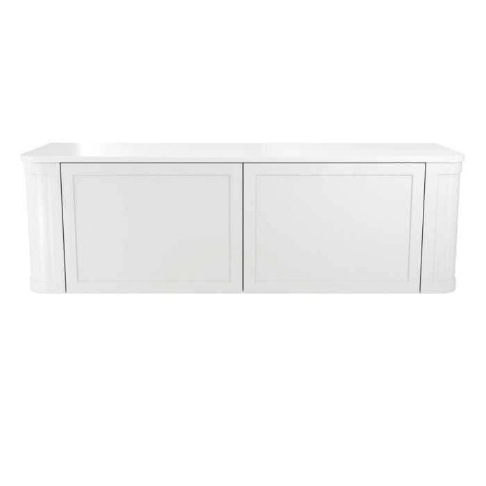 Fienza Mila Curved Satin White 1500 Cabinet with Crystal Pure Stone Top