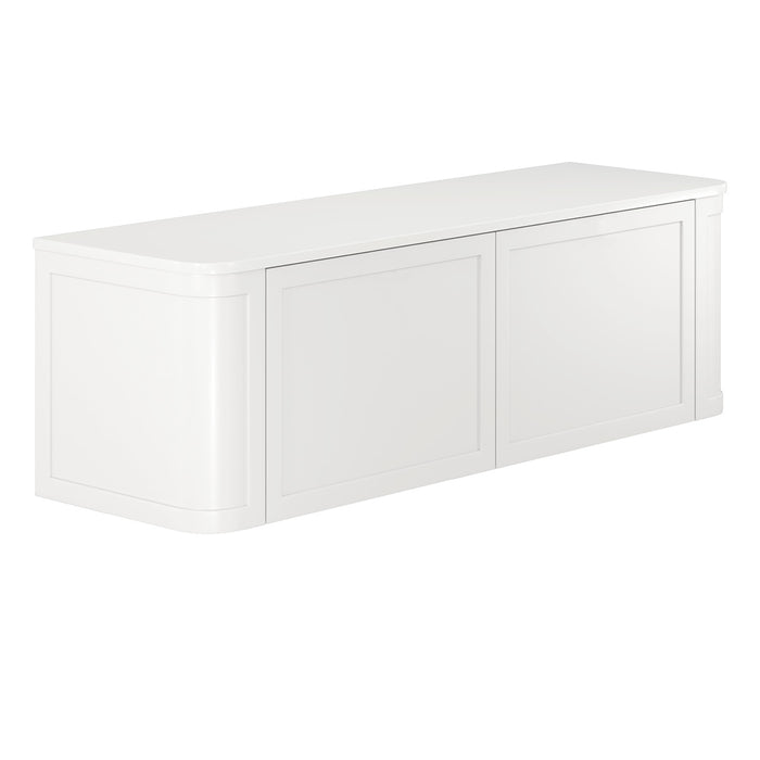 Fienza Mila Curved Satin White 1500 Cabinet with Crystal Pure Stone Top