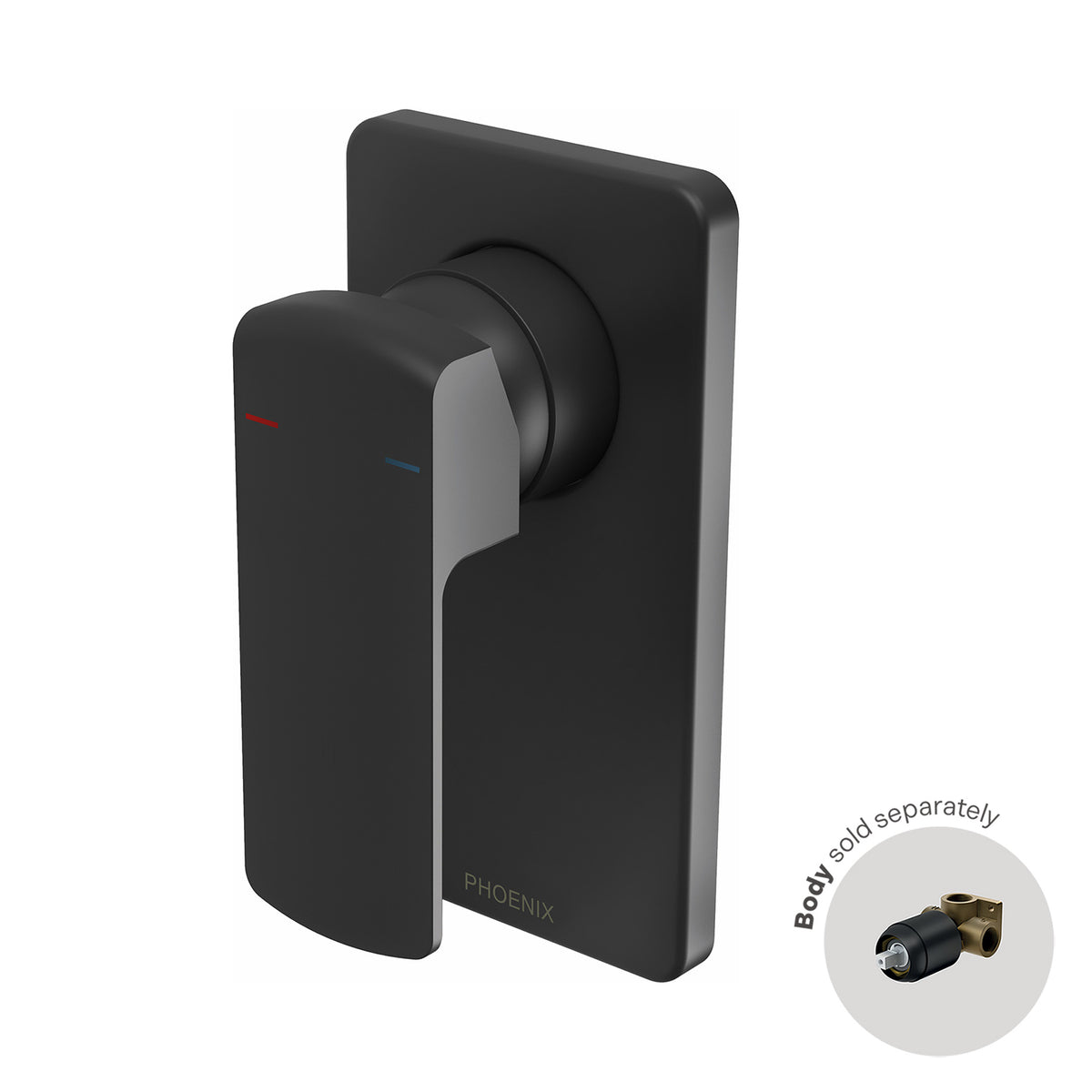 Phoenix Teva Shower / Wall Mixer (Trim Kit Only) Matte Black