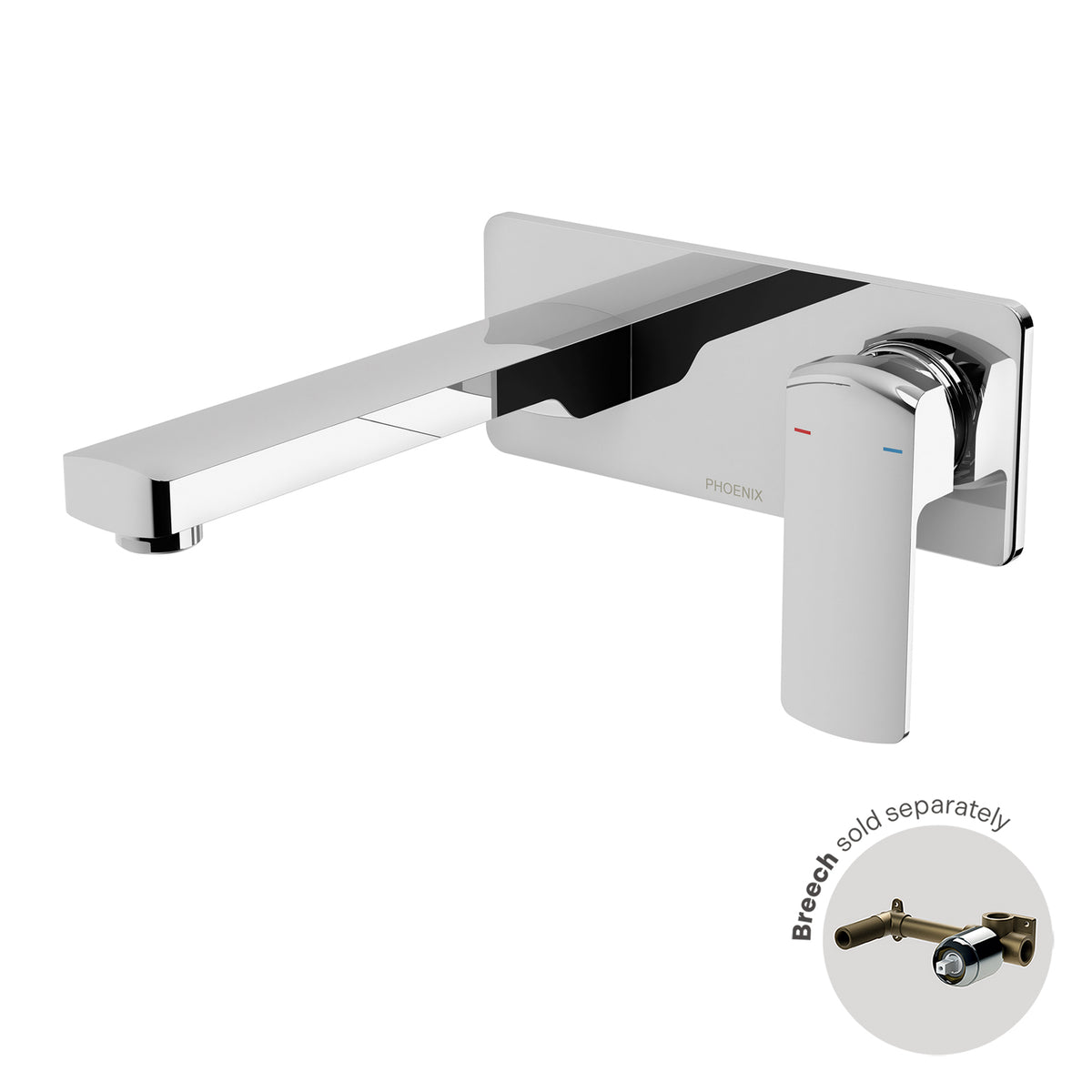 Phoenix Teva Wall Basin / Bath Mixer Set 200mm (Trim Kit Only) 6 Star Chrome – Lead Free