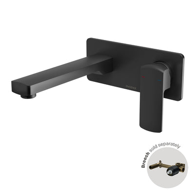 Phoenix Teva Wall Basin / Bath Mixer Set 200mm (Trim Kit Only) 6 Star Matte Black – Lead Free