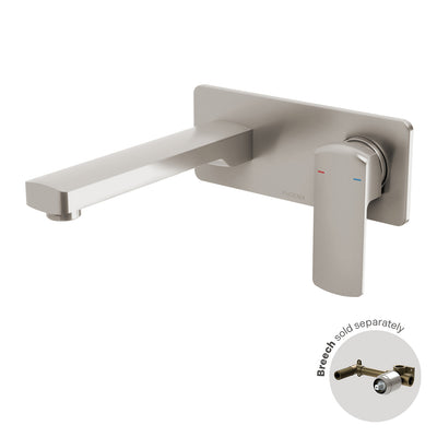 Phoenix Teva Wall Basin / Bath Mixer Set 200mm (Trim Kit Only) 6 Star Brushed Nickel – Lead Free