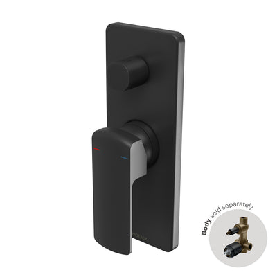 Phoenix Teva Shower / Bath Diverter Mixer (Trim Kit Only) Matte Black