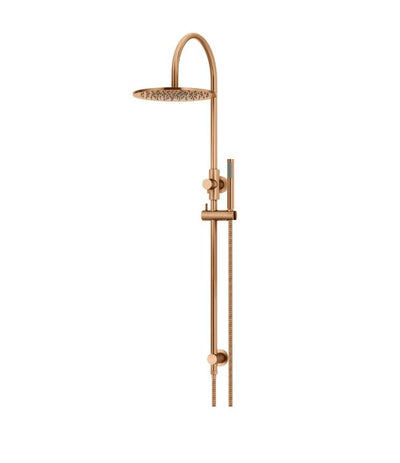 Meir Round Gooseneck Shower Set with 300mm Rose, Single Function Hand Shower Lustre Bronze