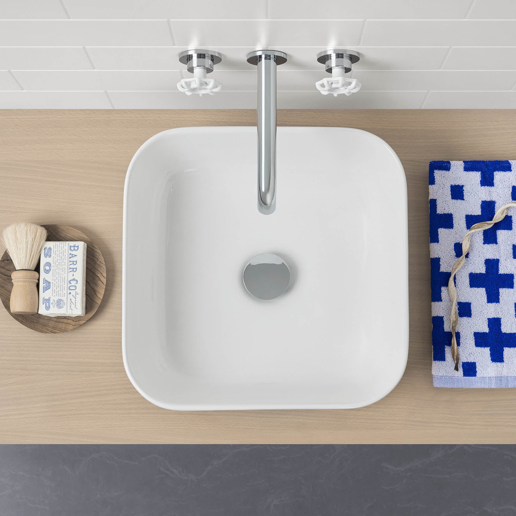 Caroma Tribute Above Counter Basin Square 390mm
