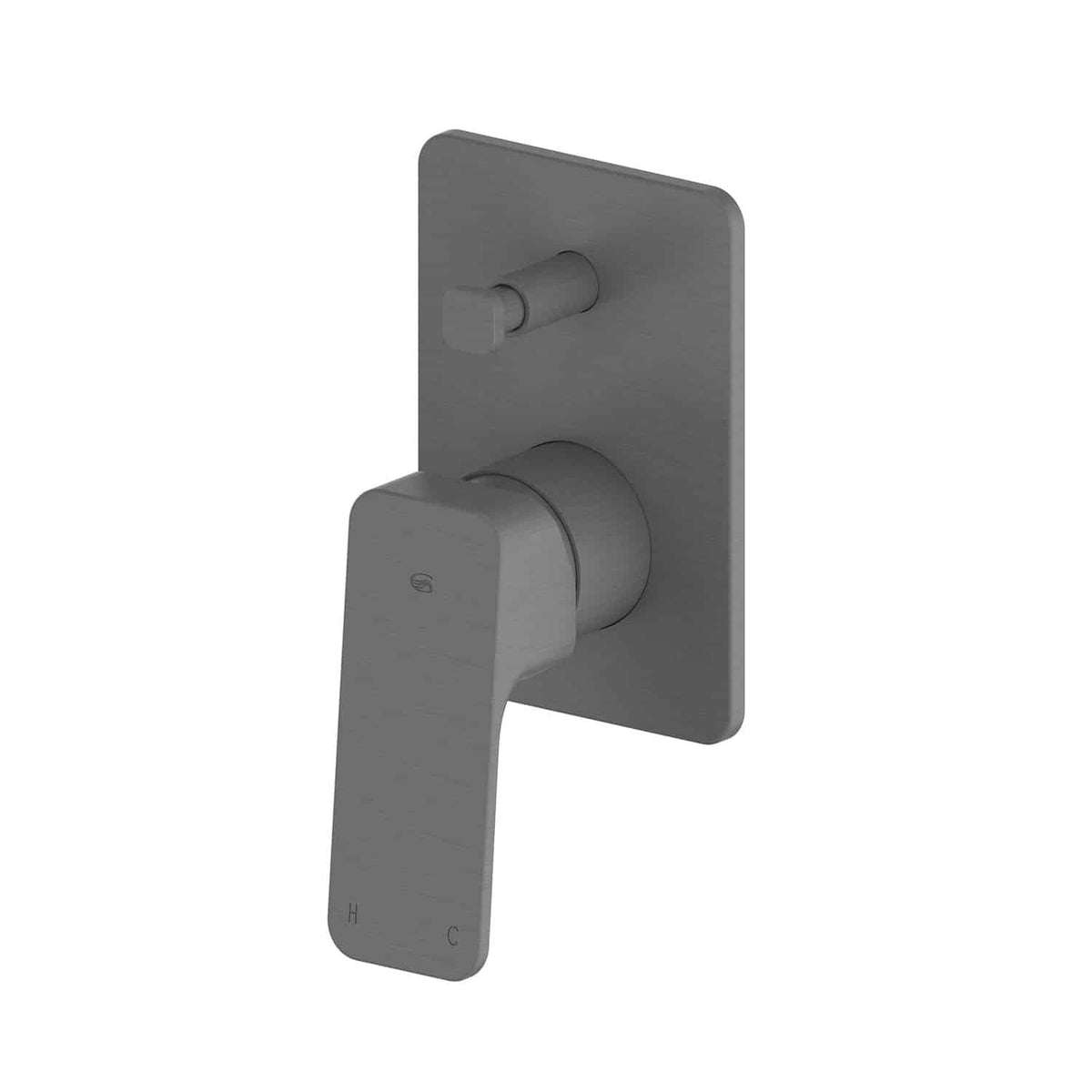 Swept Shower Diverter Mixer - PVD Gunmetal