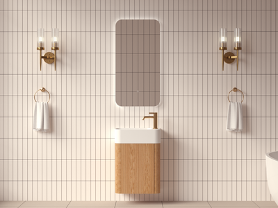 Mimi 460mm Contour Vanity Oak Right