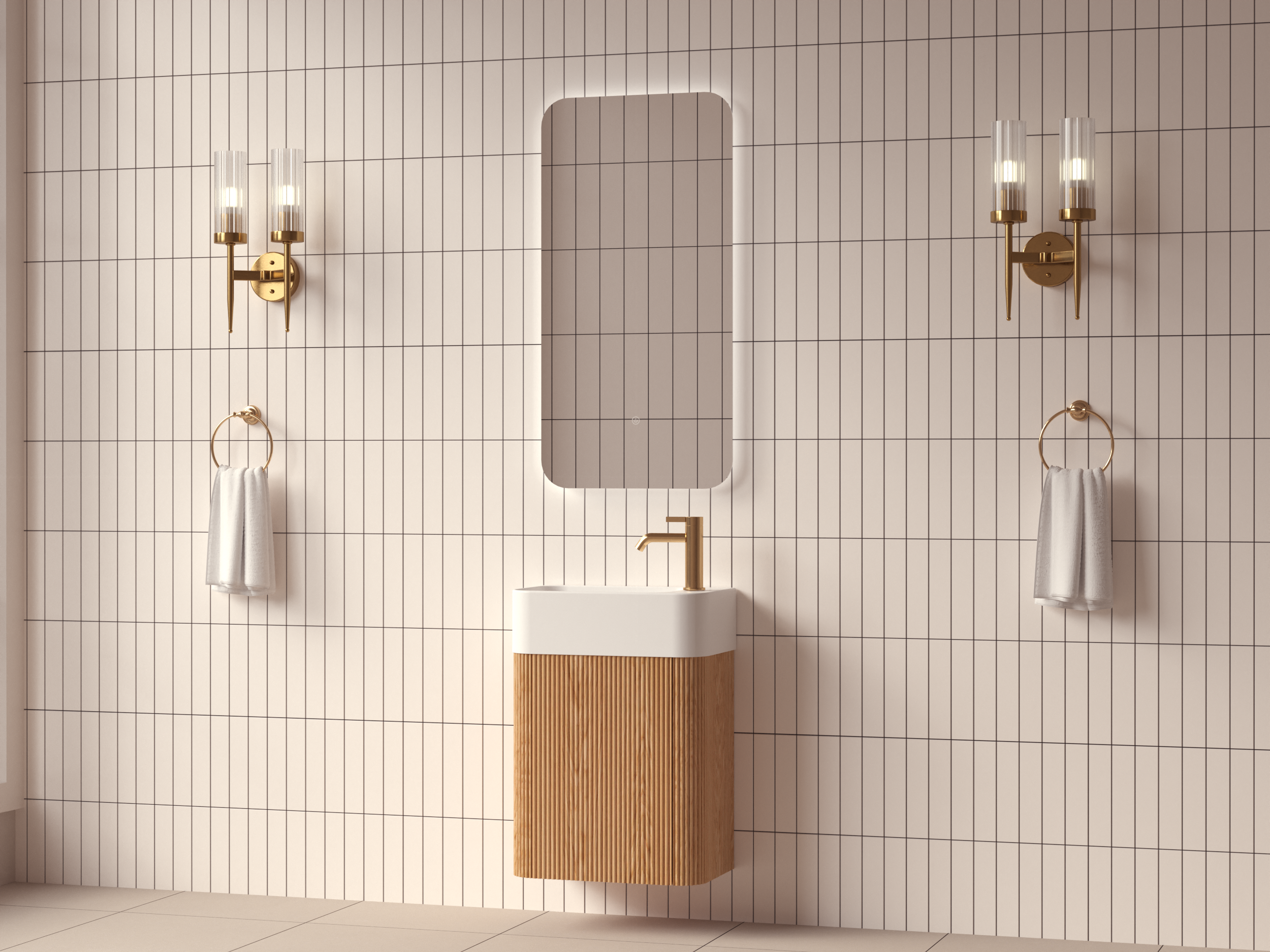 Mimi Space Saver Vanity Oak Left