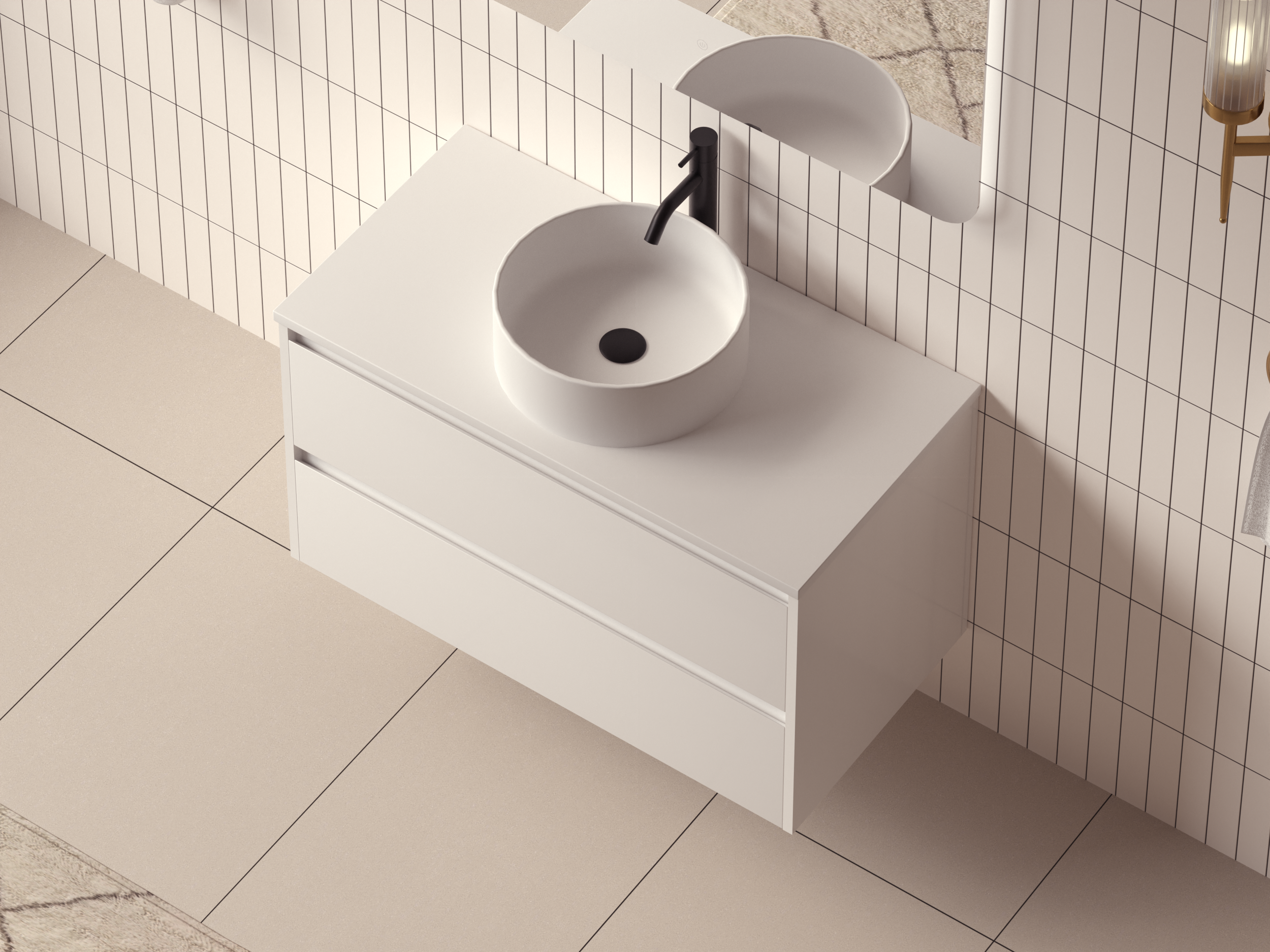 Mimi White Vanity 900mm