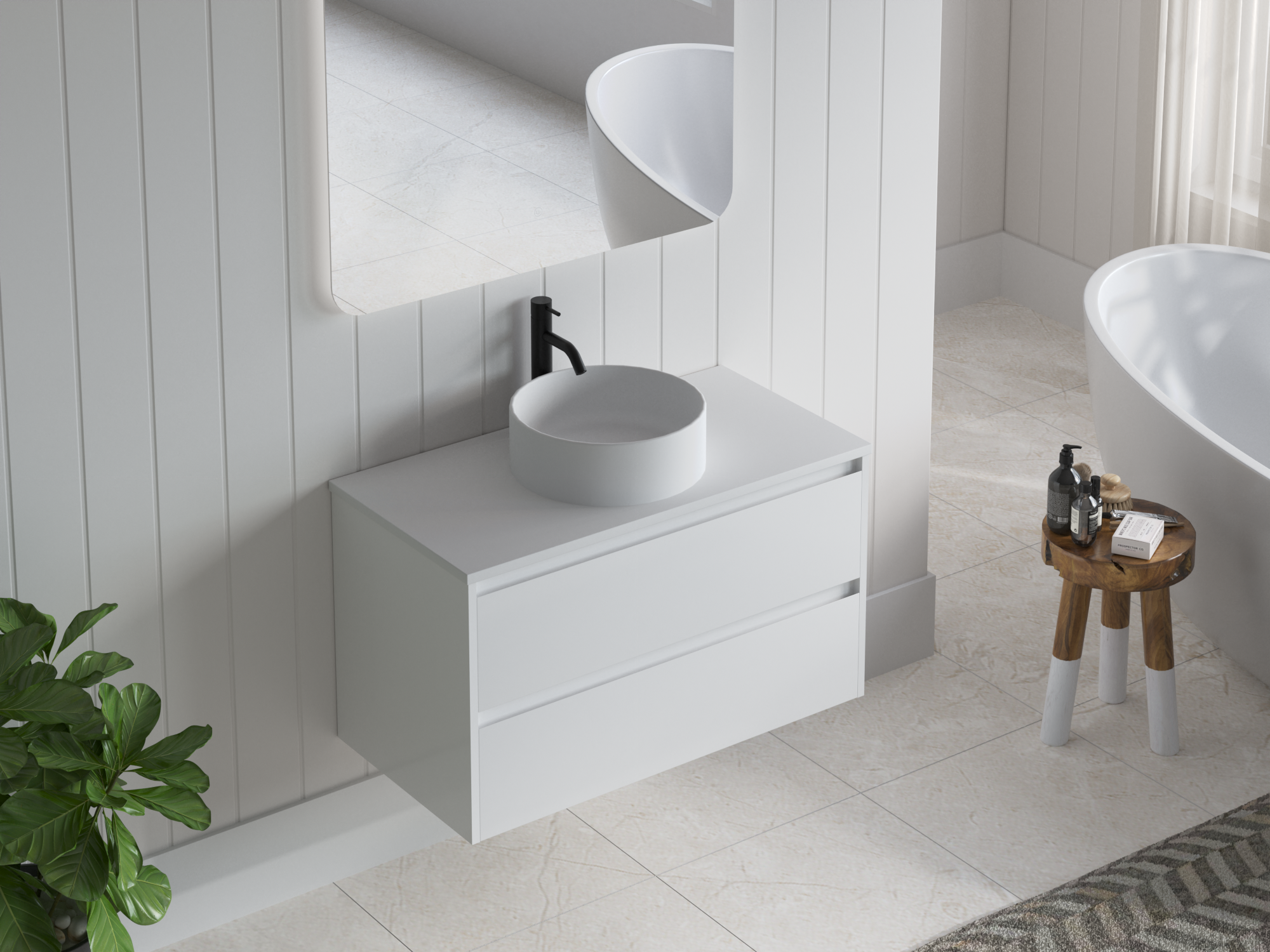 Mimi White Vanity 900mm