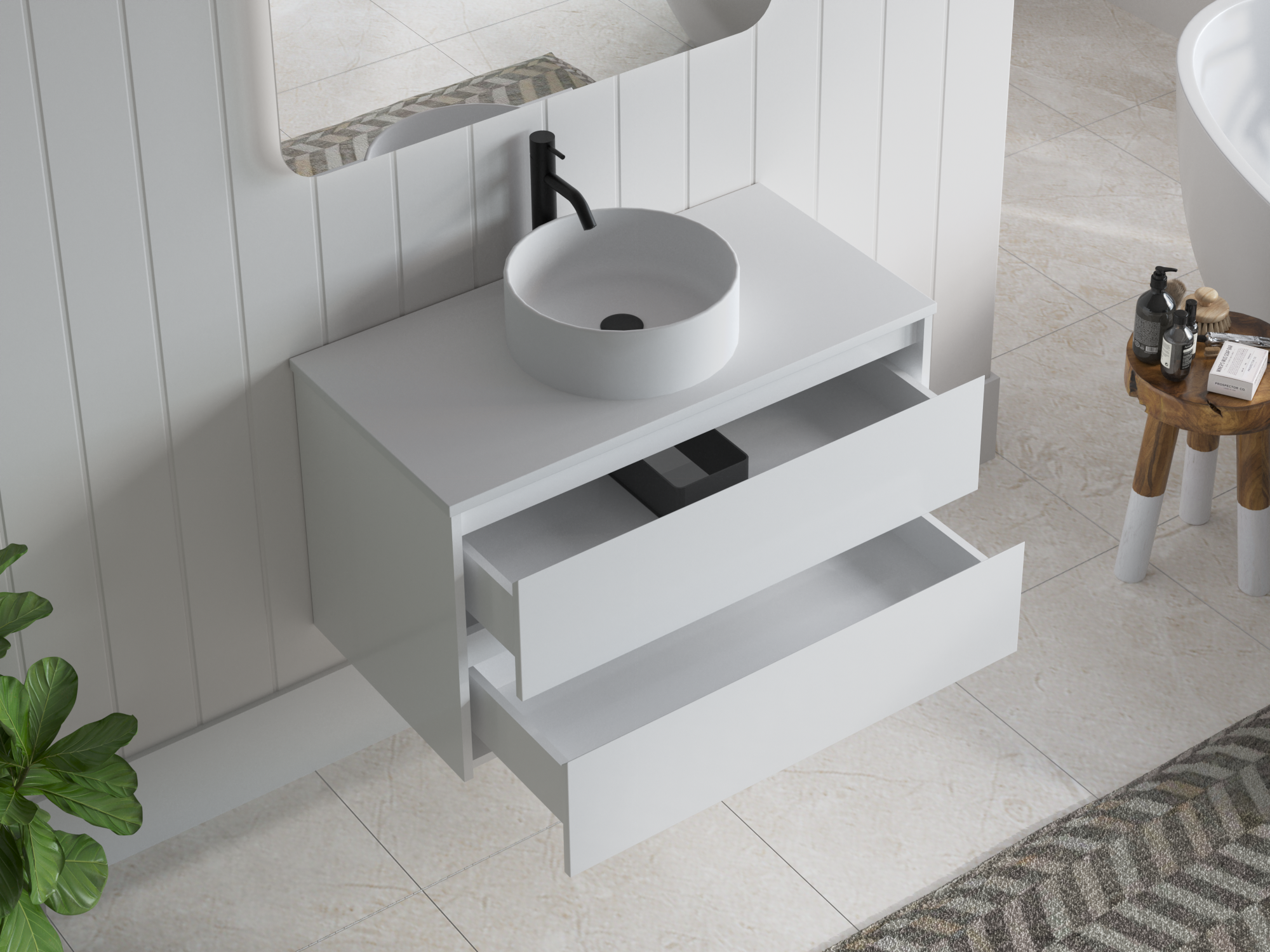 Mimi White Vanity 900mm