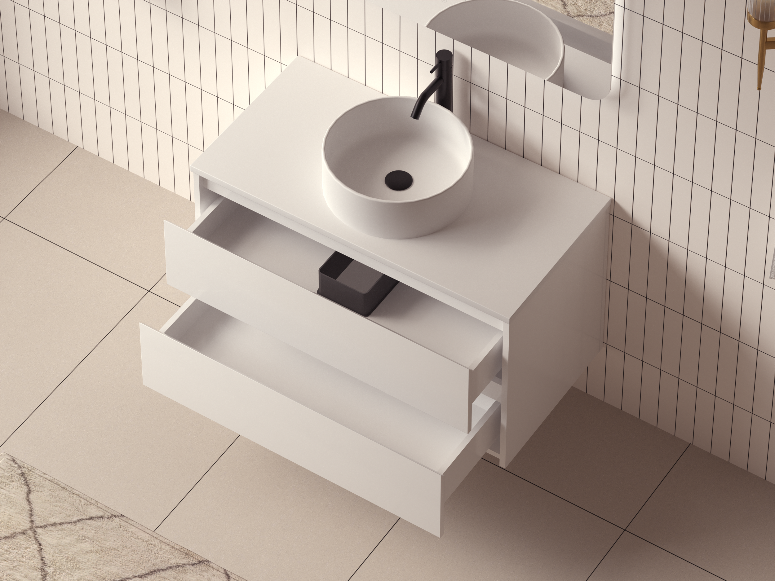 Mimi White Vanity 900mm