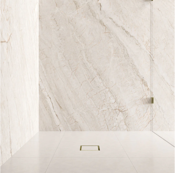 Meir Shower Waste with Tile Insert - Lustre Bronze
